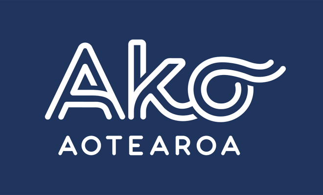 Ako Logo White on navy