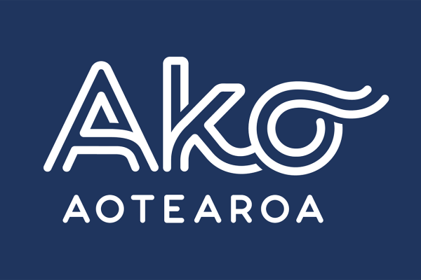 Ako Logo White on navy